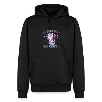 Meerjungfrau Katze Schule Einschulung Kindergarten - Männer Premium Bio Hoodie - Schwarz - Vorne - Nico (187cm)