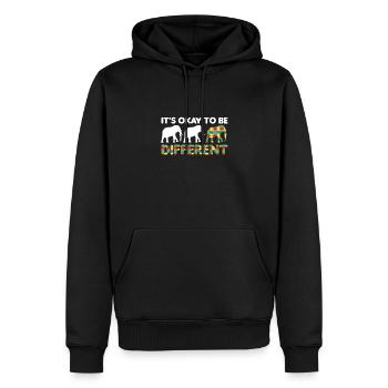 autism awareness month puzzel different elefant - Männer Premium Bio Hoodie - Schwarz - Vorne - Nico (187cm)