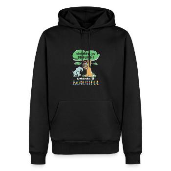 autism awareness month puzzel different elefant - Männer Premium Bio Hoodie - Schwarz - Vorne - Nico (187cm)