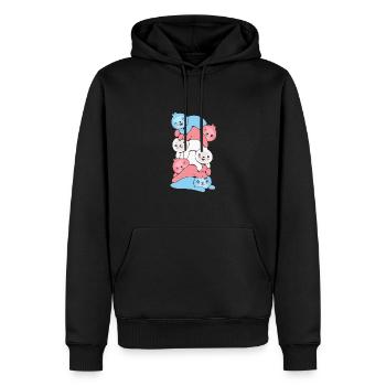 Transgender Flag Trans Pride LGBTQ Faultier - Männer Premium Bio Hoodie - Schwarz - Vorne - Nico (187cm)