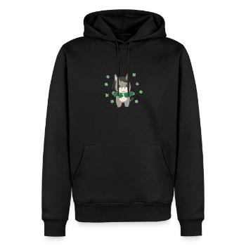 Donkey with shamrocks cute animals for happiness - Men’s Premium Organic Hoodie - black - Front - Nico (187cm)
