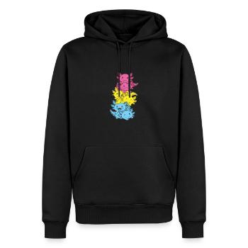 Pansexual Flag Pan Pride LGBTQ Axolotl - Men’s Premium Organic Hoodie - black - Front - Nico (187cm)