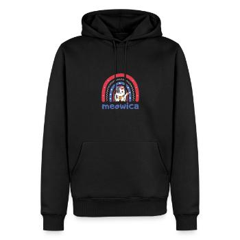 Chat pour le quatrième juillet USA Rainbow Meowica - Sweat à capuche Premium bio Homme - noir - Devant - Nico (187cm)