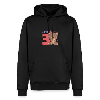 Bear for the third birthday for children 3 years old - Men’s Premium Organic Hoodie - black - Front - Nico (187cm)