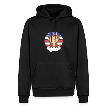 Affe für den vierten Juli amerika Flagge USA - Männer Premium Bio Hoodie - Schwarz - Vorne - Nico (187cm)