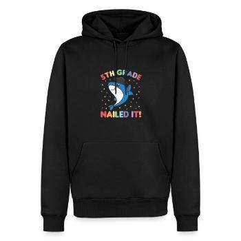 Kids 5th Grade nailed it Hai Fisch Graduation - Männer Premium Bio Hoodie - Schwarz - Vorne - Nico (187cm)
