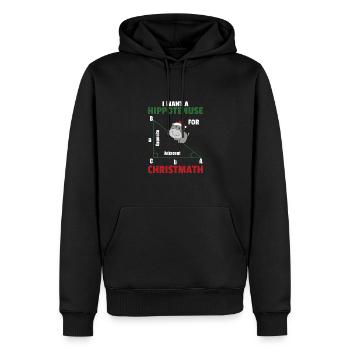 Je veux un hippopotame pour les hippopotames doux de Noël - Sweat à capuche Premium bio Homme - noir - Devant - Nico (187cm)