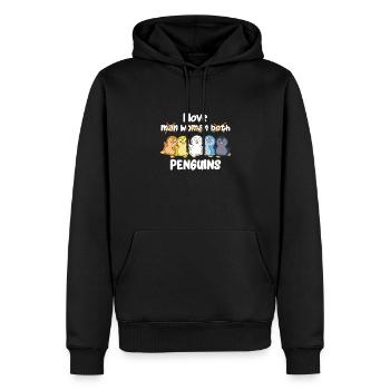 Aroace Flag Pride LGBTQ cute penguin - Men’s Premium Organic Hoodie - black - Front - Nico (187cm)