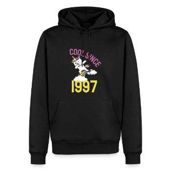 Cool depuis 1997 Dabbing chat 25ème anniversaire - Sweat à capuche Premium bio Homme - noir - Devant - Nico (187cm)