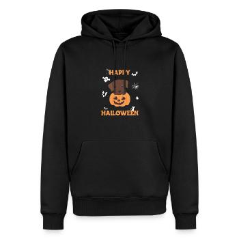 Labrador en citrouille Chiens mignons Joyeux Halloween - Sweat à capuche Premium bio Homme - noir - Devant - Nico (187cm)