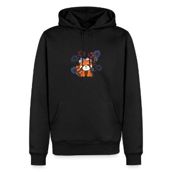 4th of July american Roter Panda kids feuerwerk - Männer Premium Bio Hoodie - Schwarz - Vorne - Nico (187cm)