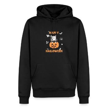 zèbre en citrouille mignons zèbres Joyeux Halloween - Sweat à capuche Premium bio Homme - noir - Devant - Nico (187cm)