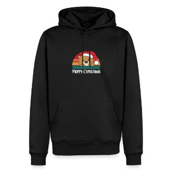 merry Christmas Retro Biber Weihnacht - Männer Premium Bio Hoodie - Schwarz - Vorne - Nico (187cm)