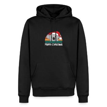 Joyeux Noël Rétro Koala Noël - Sweat à capuche Premium bio Homme - noir - Devant - Nico (187cm)