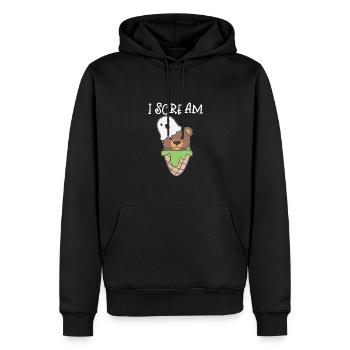 Bär Halloween Geist I Scream Eis Wortspiel - Männer Premium Bio Hoodie - Schwarz - Vorne - Nico (187cm)