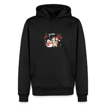 Sloth I'm snow cute snowman snow pun - Men’s Premium Organic Hoodie - black - Front - Nico (187cm)