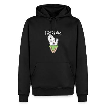 Eisbär Halloween Geist I Scream Eis Wortspiel - Männer Premium Bio Hoodie - Schwarz - Vorne - Nico (187cm)