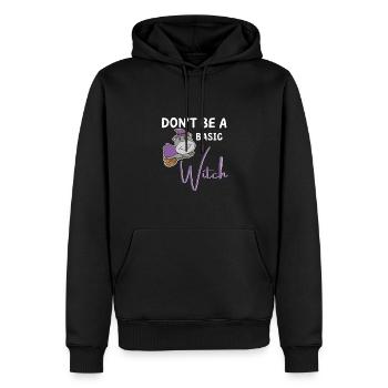 Hippo Halloween Hexe Hexen don't be a basic witch - Männer Premium Bio Hoodie - Schwarz - Vorne - Nico (187cm)