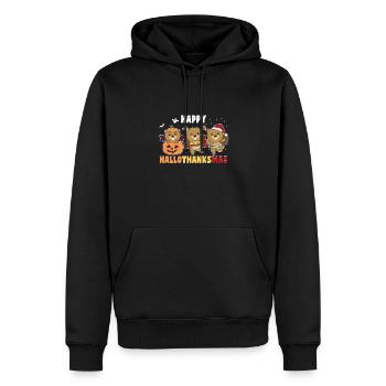 Joyeux Anniversaire Castor Noël Castor - Sweat à capuche Premium bio Homme - noir - Devant - Nico (187cm)