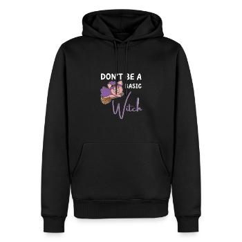 Schwein Halloween Hexen don't be a basic witch - Männer Premium Bio Hoodie - Schwarz - Vorne - Nico (187cm)