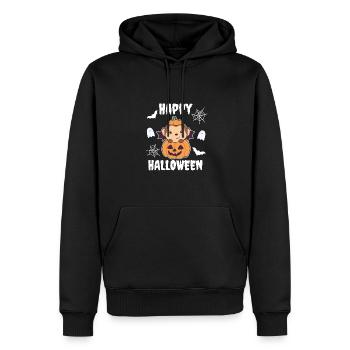 Singe Happy Halloween Costume de chauve-souris de citrouille - Sweat à capuche Premium bio Homme - noir - Devant - Nico (187cm)