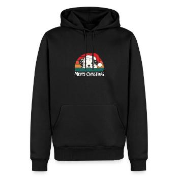 merry Christmas Retro Dalmatiner Weihnacht - Männer Premium Bio Hoodie - Schwarz - Vorne - Nico (187cm)