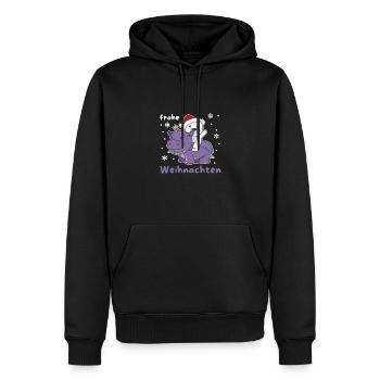 Weihnachts Hippo Eisbär frohe Weihnachten Hippo - Männer Premium Bio Hoodie - Schwarz - Vorne - Nico (187cm)
