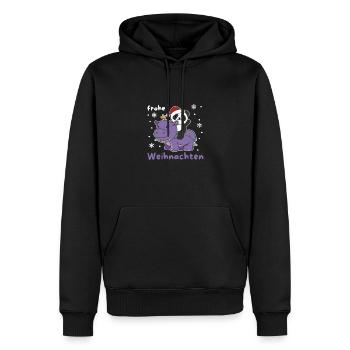 Weihnachts Hippo Panda frohe Weihnachten Hippo - Männer Premium Bio Hoodie - Schwarz - Vorne - Nico (187cm)