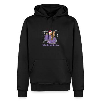 Weihnachts Hippo Reh frohe Weihnachten Hippo Rehe - Männer Premium Bio Hoodie - Schwarz - Vorne - Nico (187cm)