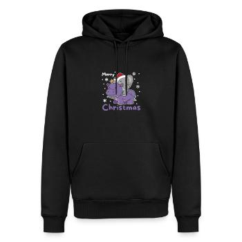 Weihnachts Hippo Elefant frohe Weihnachten Hippo - Männer Premium Bio Hoodie - Schwarz - Vorne - Nico (187cm)