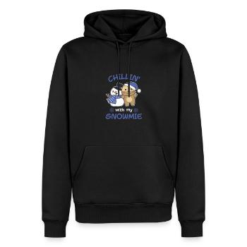 Otter Chillin avec mon schneemann snowmie - Sweat à capuche Premium bio Homme - noir - Devant - Nico (187cm)