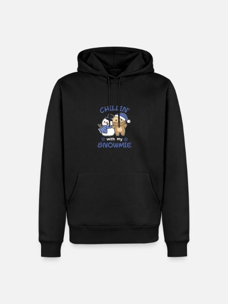 Otter Chillin with my snowmie schneemann - Männer Premium Bio Hoodie - Schwarz