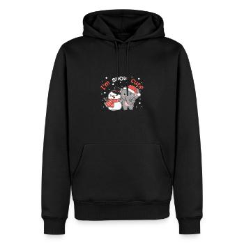 Eléphant Je suis mignon bonhomme de neige jeu de mots neige - Sweat à capuche Premium bio Homme - noir - Devant - Nico (187cm)