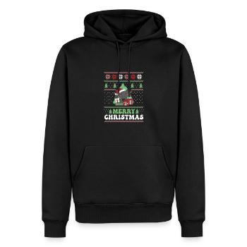 Joyeux Noël rétro moche Noël Axolotl - Sweat à capuche Premium bio Homme - noir - Devant - Nico (187cm)