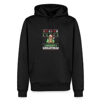 Joyeux Noël rétro moche ours de Noël - Sweat à capuche Premium bio Homme - noir - Devant - Nico (187cm)