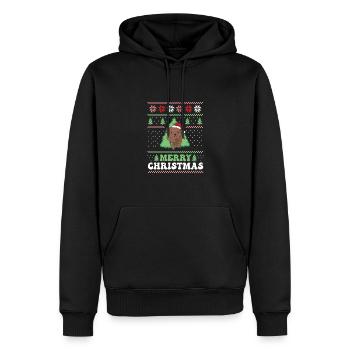 Joyeux Noël rétro moche Noël Labrador - Sweat à capuche Premium bio Homme - noir - Devant - Nico (187cm)