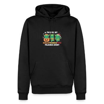 Hallothanksmas Pajama Shirt Drache Weihnachtstier - Männer Premium Bio Hoodie - Schwarz - Vorne - Nico (187cm)