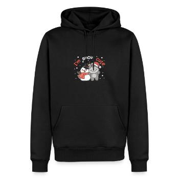 Hippopotame Je suis mignon bonhomme de neige jeu de mots neige - Sweat à capuche Premium bio Homme - noir - Devant - Nico (187cm)