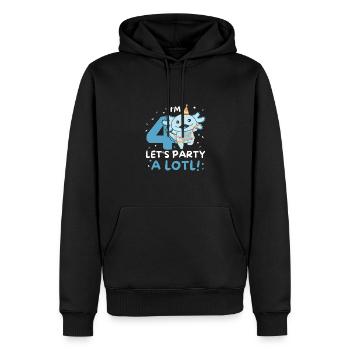 4. Geburtstag Axolotl vier Jahre alt süß Axolotls - Männer Premium Bio Hoodie - Schwarz - Vorne - Nico (187cm)