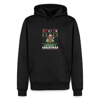 Joyeux Noël rétro moche Noël Labrador - Sweat à capuche Premium bio Homme - noir - Devant - Nico (187cm)