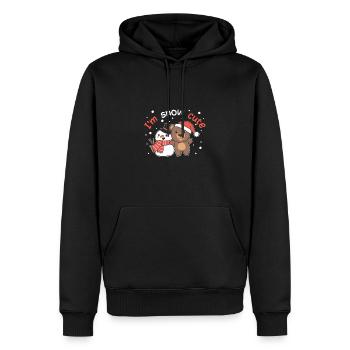 Ours Je suis mignon bonhomme de neige jeu de mots de neige - Sweat à capuche Premium bio Homme - noir - Devant - Nico (187cm)