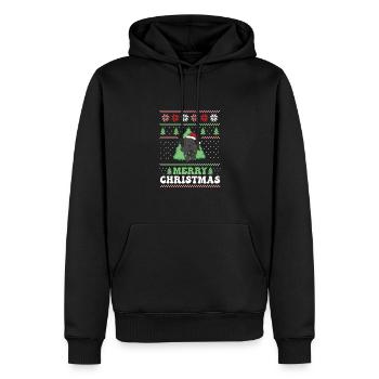 Joyeux Noël rétro moche Noël Labrador - Sweat à capuche Premium bio Homme - noir - Devant - Nico (187cm)