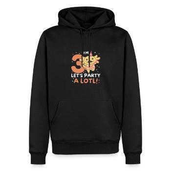3ème anniversaire axolotl trois ans axolotls sucrés - Sweat à capuche Premium bio Homme - noir - Devant - Nico (187cm)