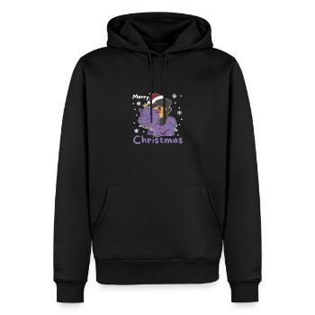 Noël Hippopotame Rottweiler Joyeux chien de Noël - Sweat à capuche Premium bio Homme - noir - Devant - Nico (187cm)