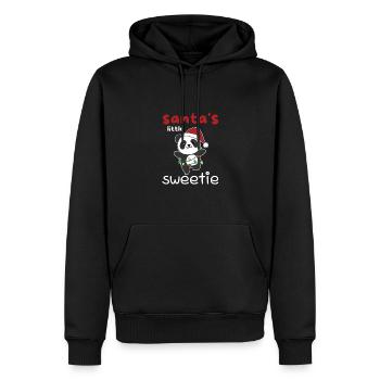 Panda Weihnachten Santa's little sweetie - Männer Premium Bio Hoodie - Schwarz - Vorne - Nico (187cm)