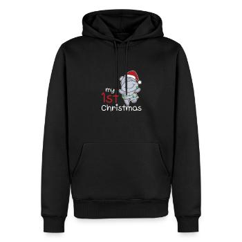 Hippo Noël Cheval mon 1er Noël - Sweat à capuche Premium bio Homme - noir - Devant - Nico (187cm)