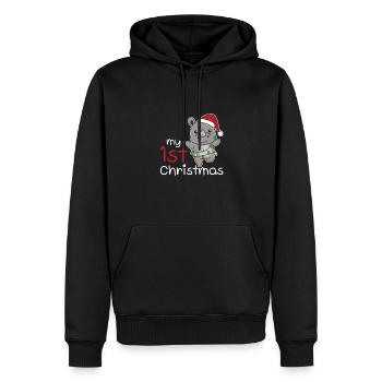 Rhino Noël Rhinos mon 1er Noël - Sweat à capuche Premium bio Homme - noir - Devant - Nico (187cm)