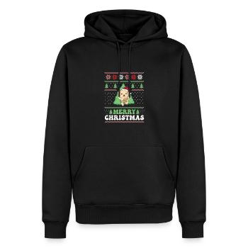 Joyeux Noël rétro moche Noël Labrador - Sweat à capuche Premium bio Homme - noir - Devant - Nico (187cm)