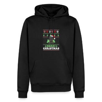 Joyeux Noël rétro moche Noël Labrador - Sweat à capuche Premium bio Homme - noir - Devant - Nico (187cm)