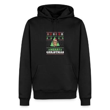 Joyeux Noël rétro moche ours de Noël - Sweat à capuche Premium bio Homme - noir - Devant - Nico (187cm)